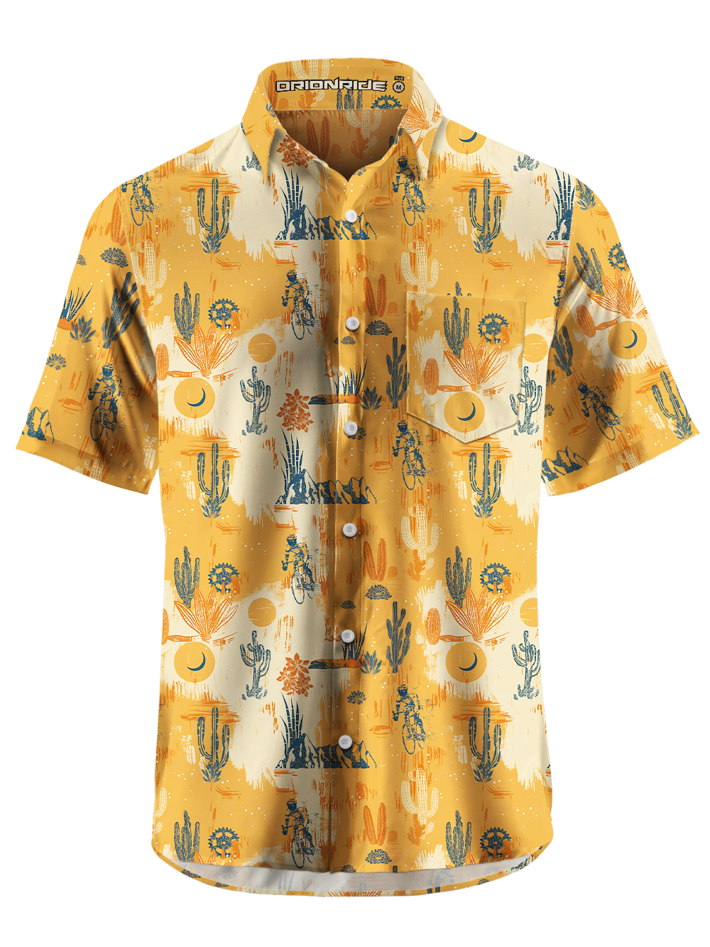 Orionride Fantasy Cactus Zipper Pockets Ultra Lightweight Short Sleeves Gravel Shirt