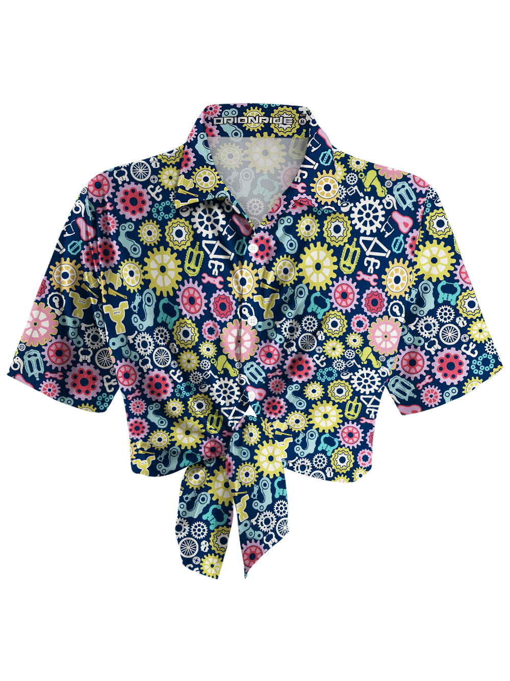 Orionride Colorful Gear Flower Zipper Pockets Ultra Lightweight Short Sleeves Women's Gravel Shirt