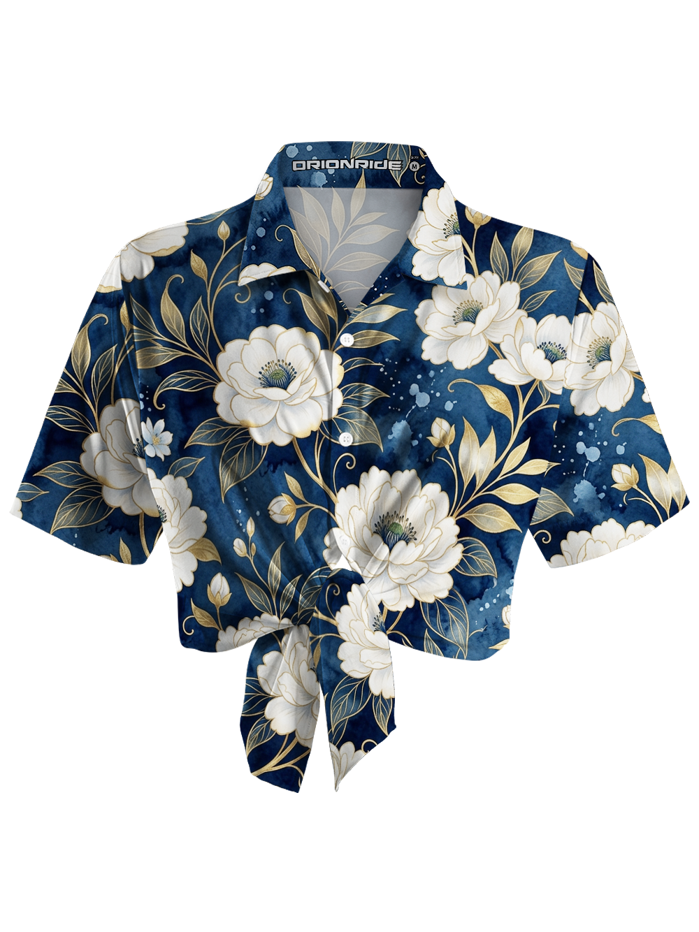 Orionride Delicate Camellia Zipper Pockets Ultra Lightweight Short Sleeves Women's Gravel Shirt