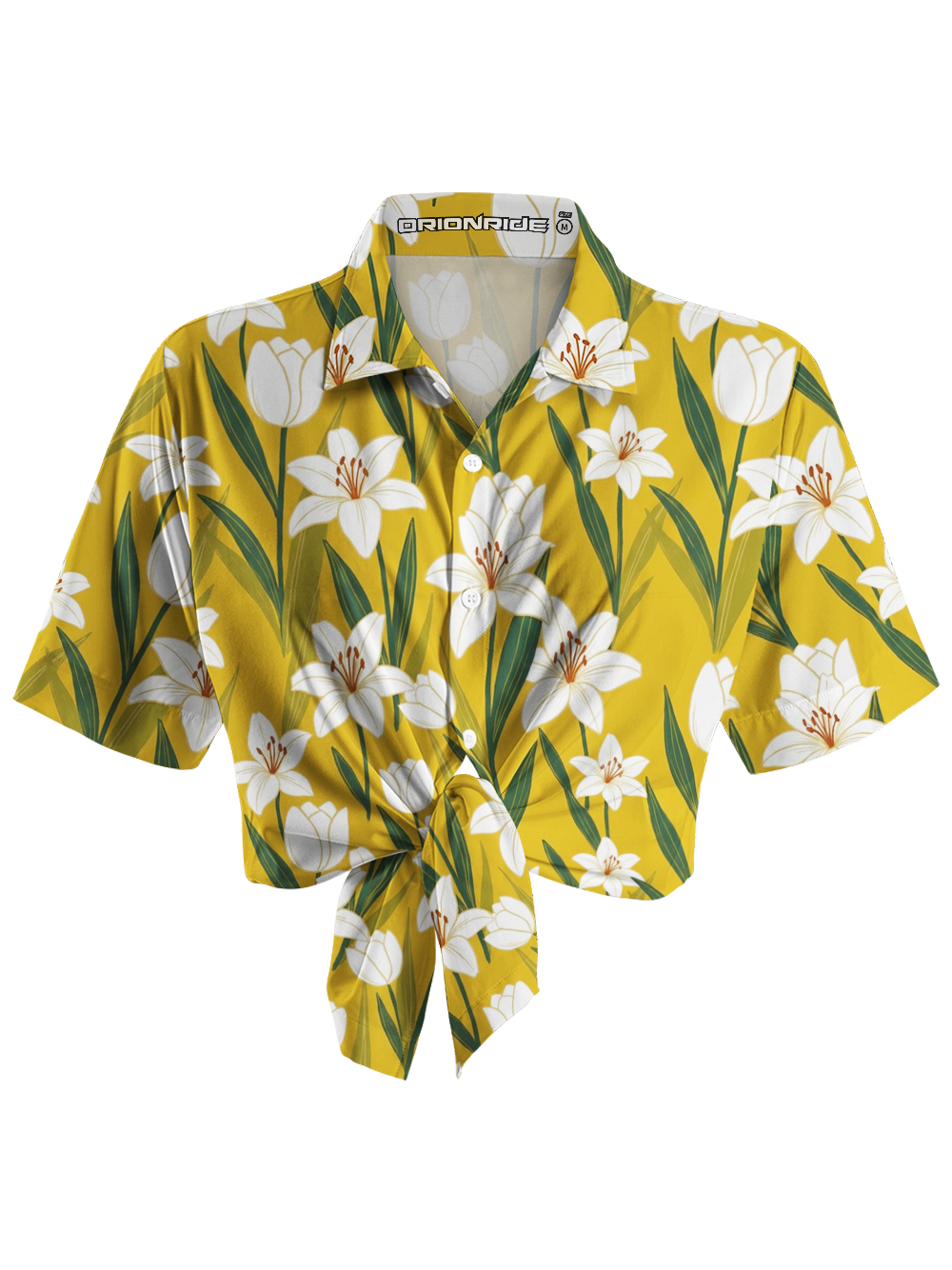 Orionride Yellow Lily Zipper Pockets Ultra Lightweight Short Sleeves Women's Gravel Shirt