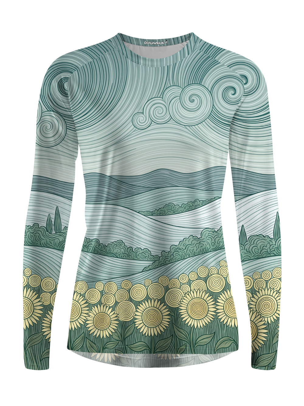 Orionride Swirling Sunflower Women's Quick Dry Downhill Jersey