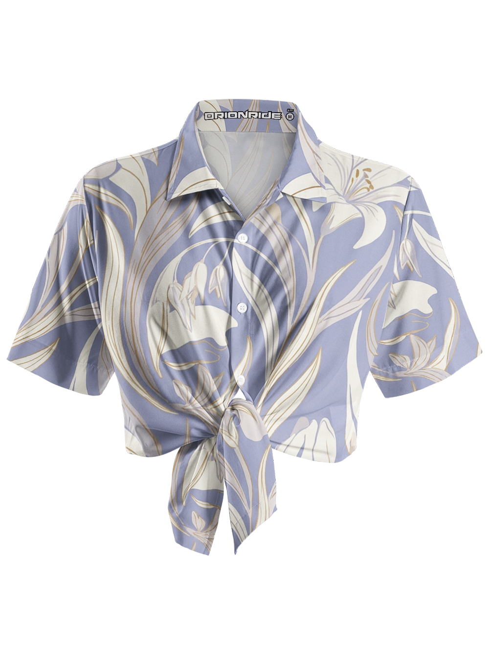 Orionride Iris Bloom Zipper Pockets Ultra Lightweight Short Sleeves Women's Gravel Shirt