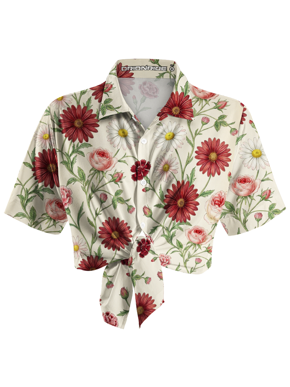 Orionride Delicate Rose Zipper Pockets Ultra Lightweight Short Sleeves Women's Gravel Shirt