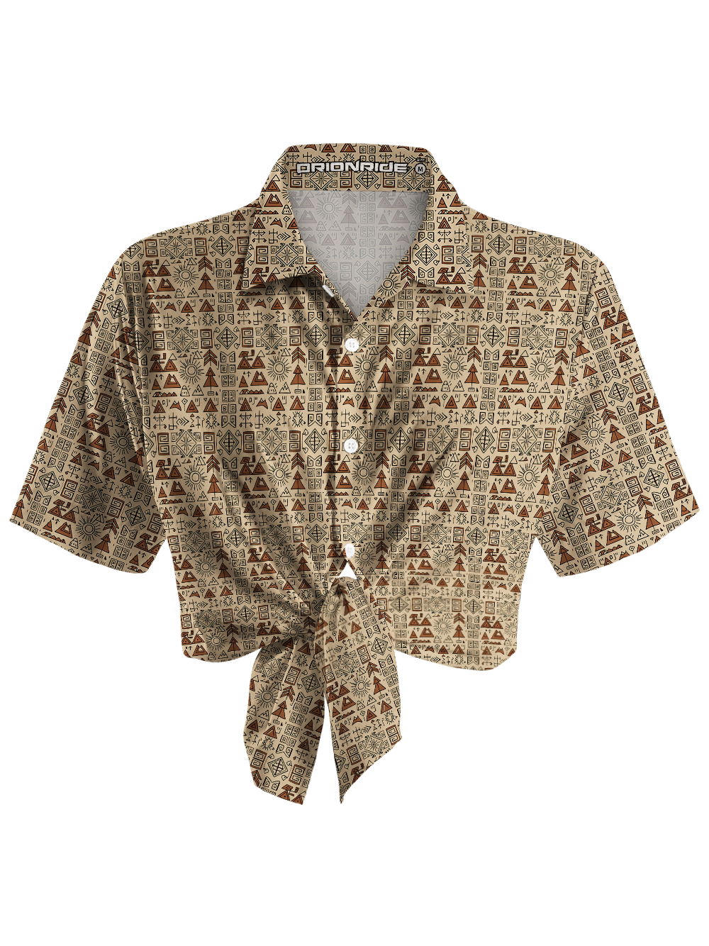Orionride Tribal Art Zipper Pockets Ultra Lightweight Short Sleeves Women's Gravel Shirt