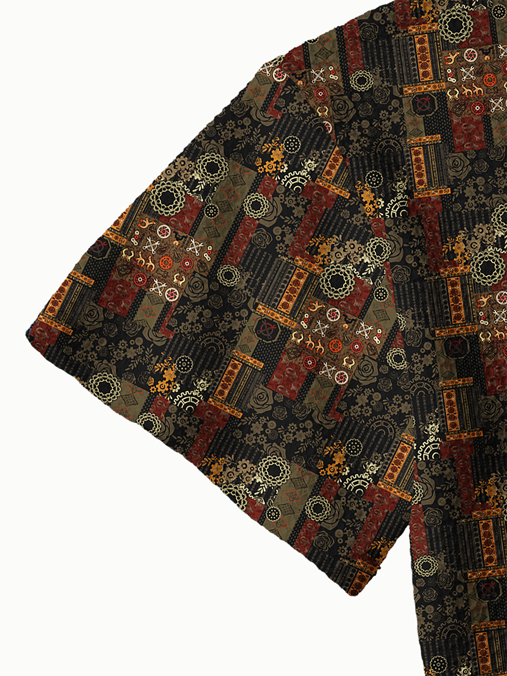 Orionride Retro Gear Flower Men's Camp Collar Knitted Shirt