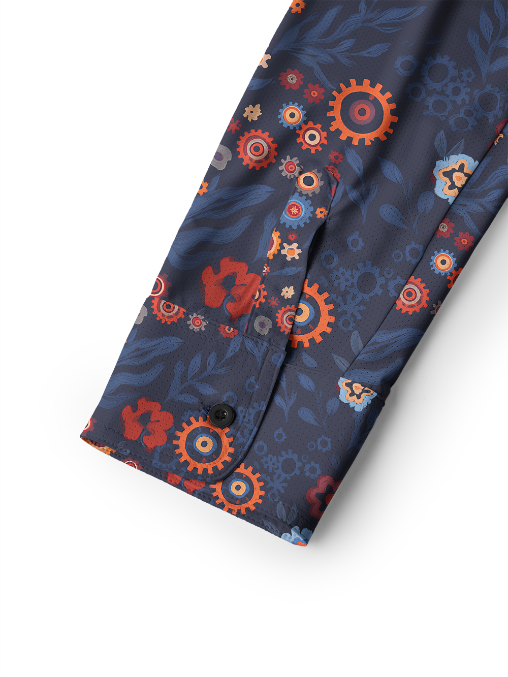 Orionride Mechanical Florals Men's Stretchy Breathable Long Sleeve Gravel Shirt