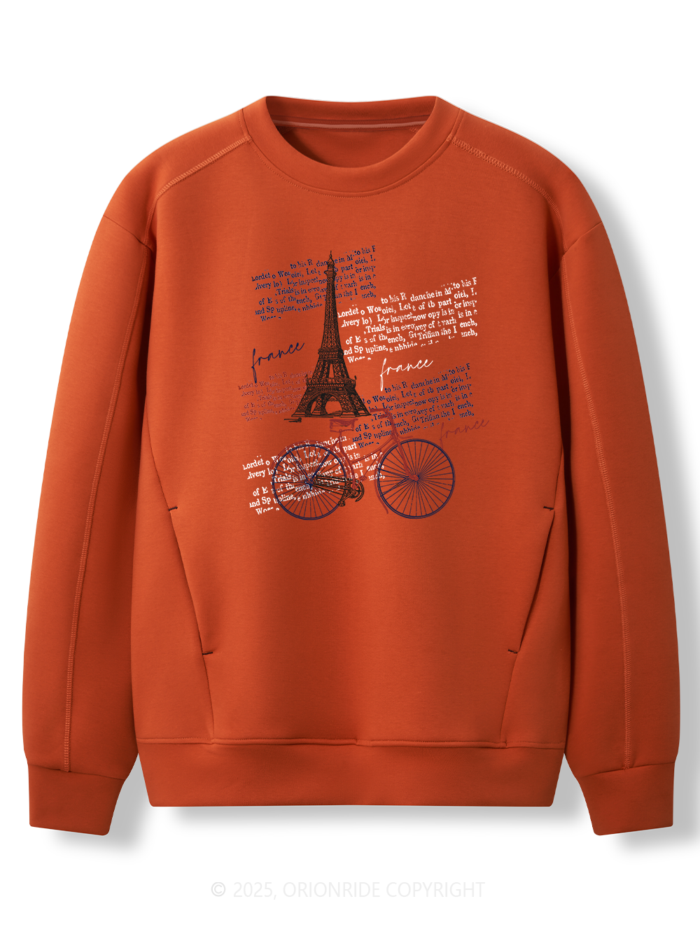 Orionride Tour Around The Eiffel Tower Women's Long Sleeve Bike Sweatshirt