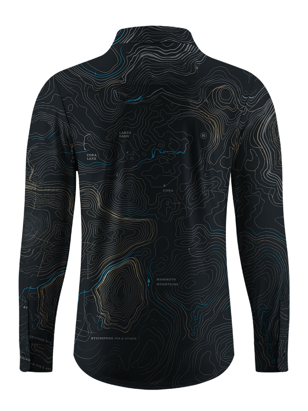 Orionride Panoramic Map Men's Stretchy Breathable Long Sleeve Gravel Shirt