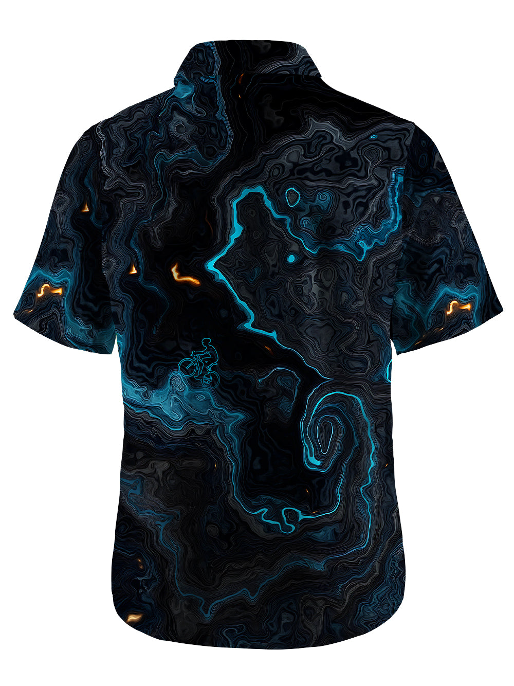 Orionride Luminous Terrain Map Zipper Pockets Ultra Lightweight Short Sleeves Gravel Shirt