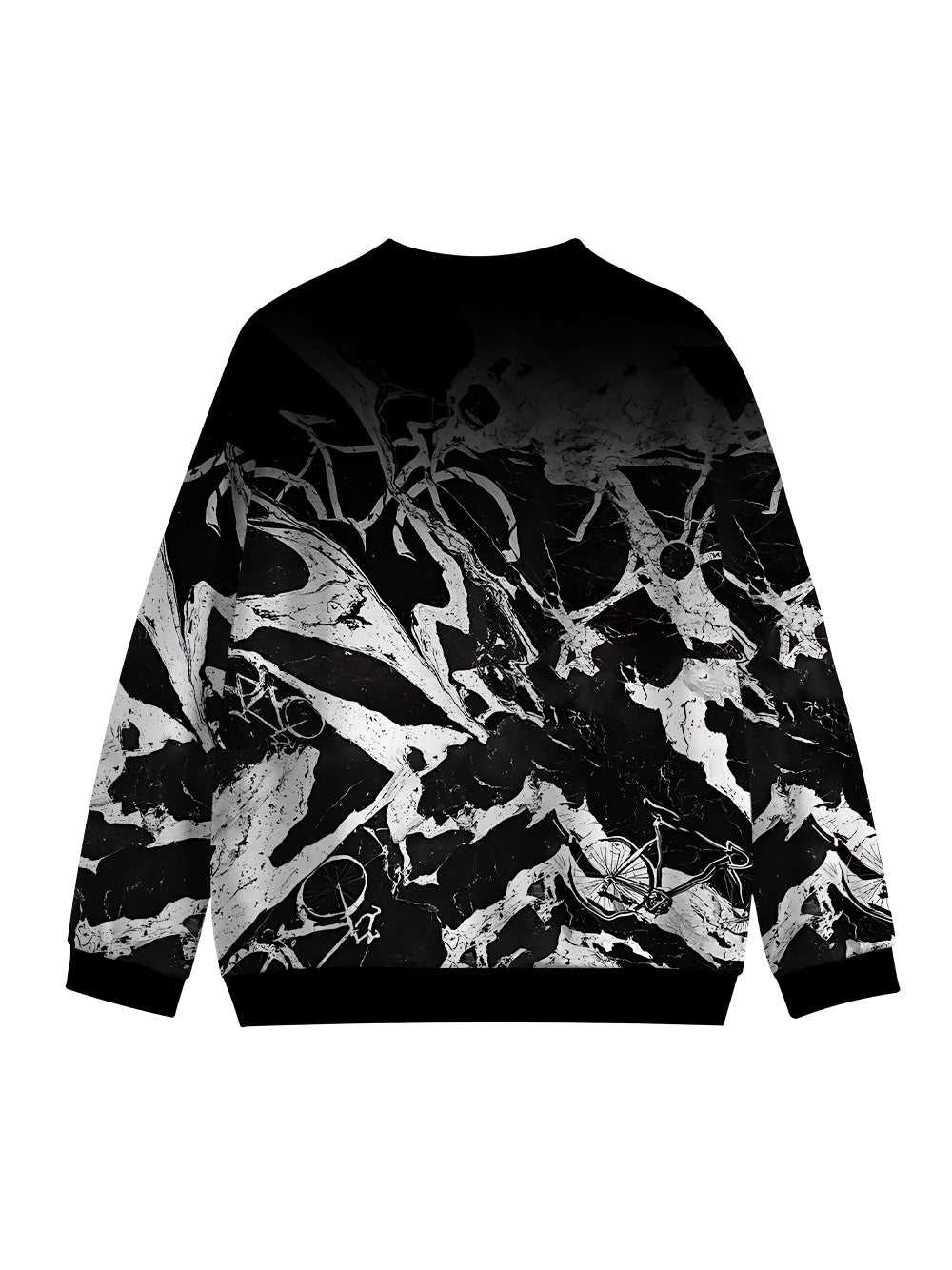 Orionride Abstract Bicycle Crew Neck Pullover Sweatshirt