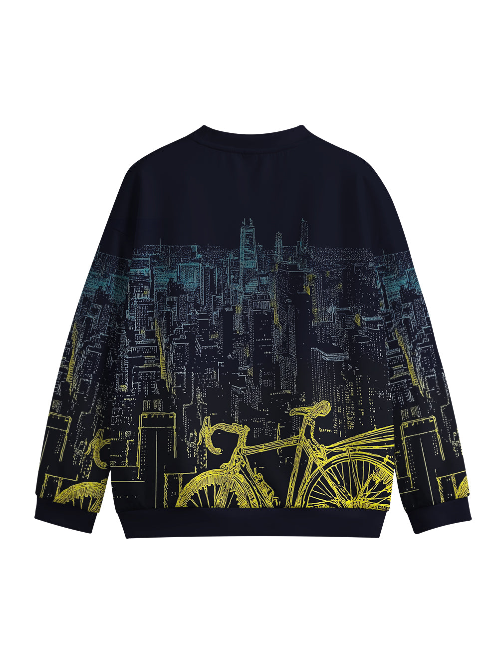 Orionride City Night View Crew Neck Pullover Sweatshirt