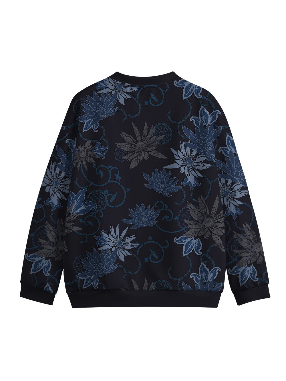 Orionride Dark Flowers Crew Neck Pullover Sweatshirt