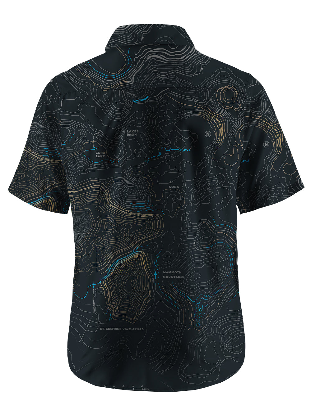 Orionride Panoramic Map Zipper Pockets Ultra Lightweight Short Sleeves Gravel Shirt