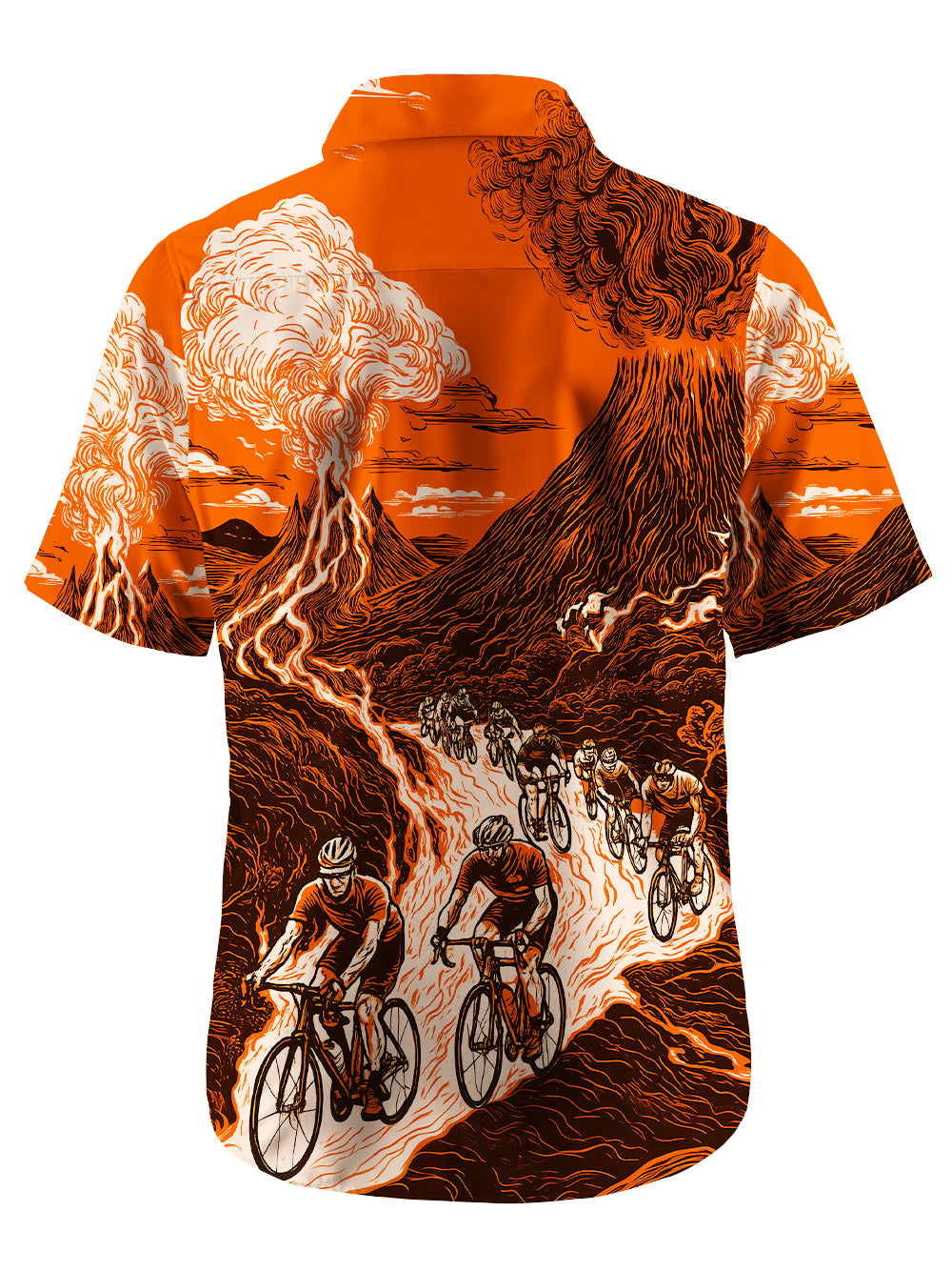 Orionride Volcanic Eruption Zipper Pockets Ultra Lightweight Short Sleeves Gravel Shirt