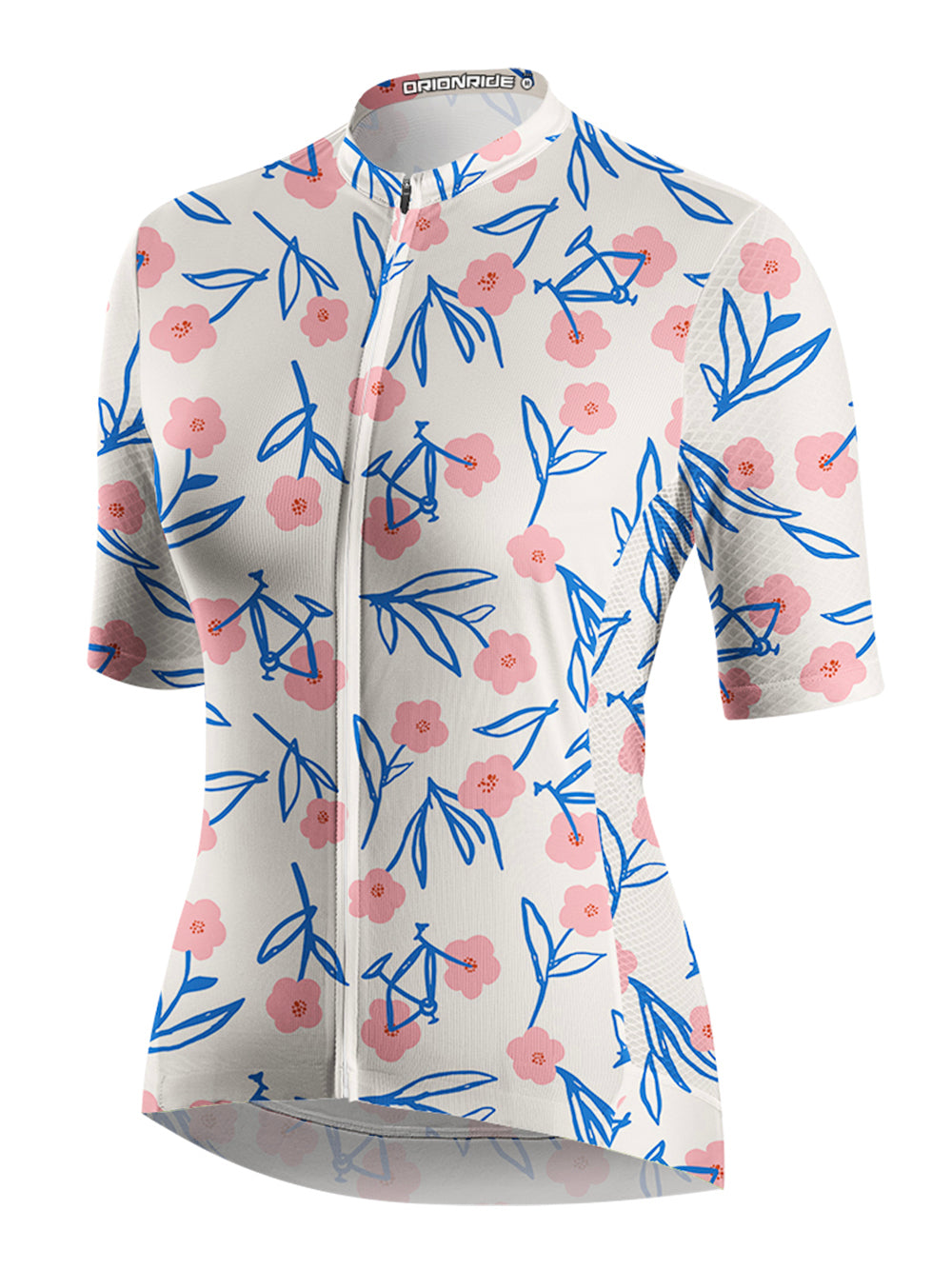 Orionride Pink Flower Bicycle Short Sleeves Women's Jersey