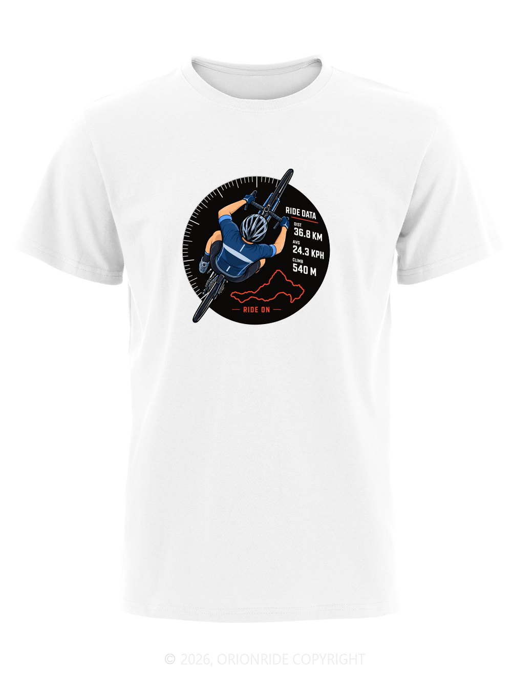 Orionride Ride Data Badge Short Sleeves Bike T-Shirt