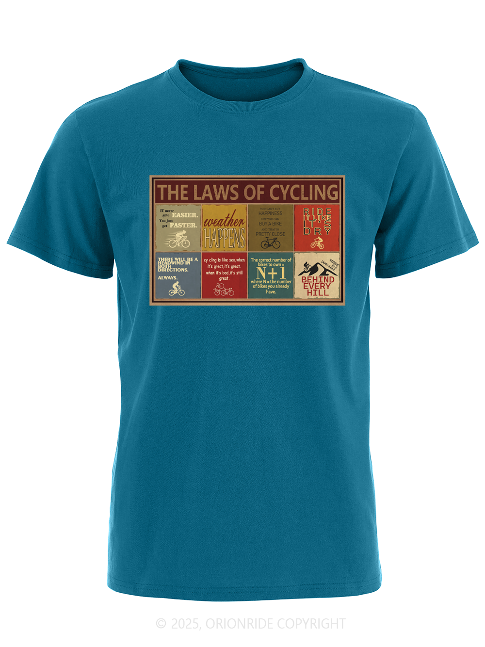 Orionride The Laws Of Cycling Short Sleeves Bike T-Shirt