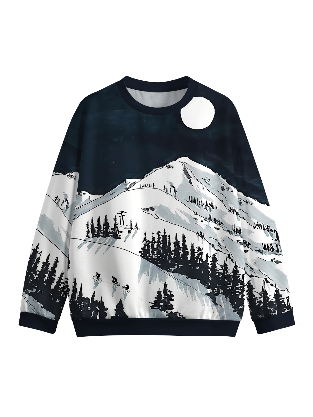 Orionride Snow Mountain Crew Neck Pullover Sweatshirt