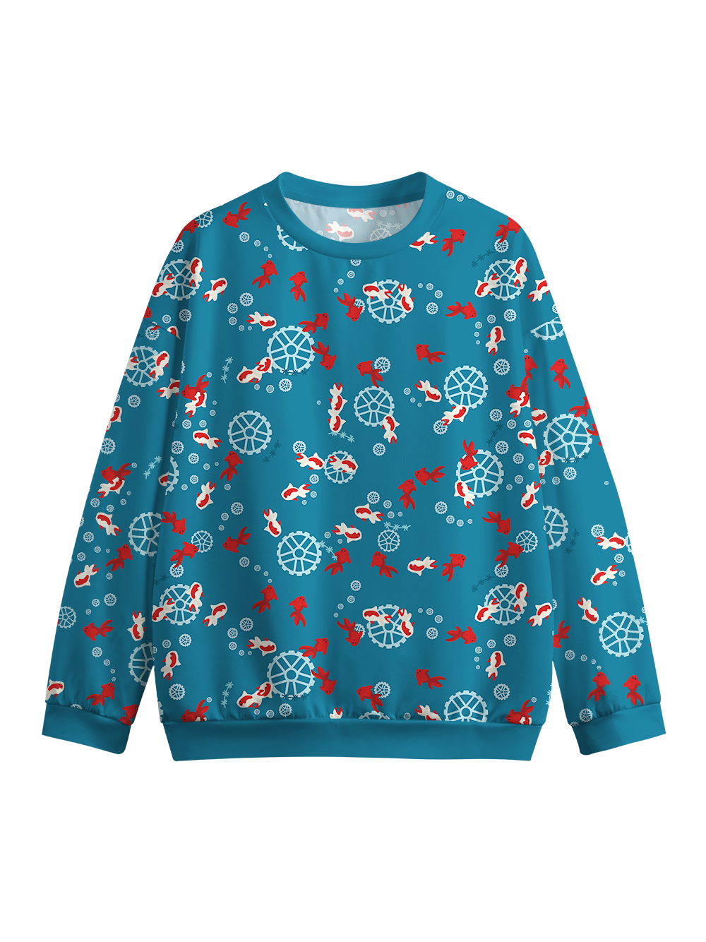 Orionride Undersea Goldfish Crew Neck Pullover Sweatshirt