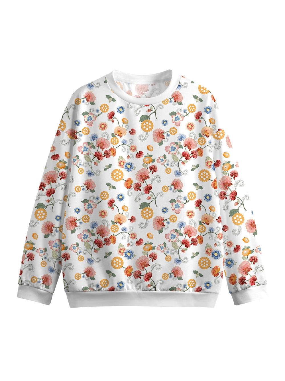 Orionride Color Gear Flower Women's Crew Neck Pullover Sweatshirt
