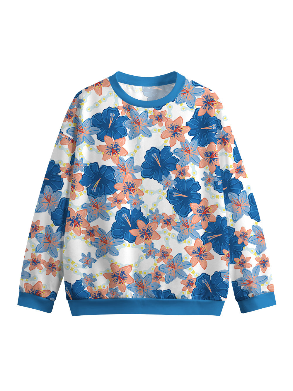 Orionride Hibiscus Chain Women's Crew Neck Pullover Sweatshirt