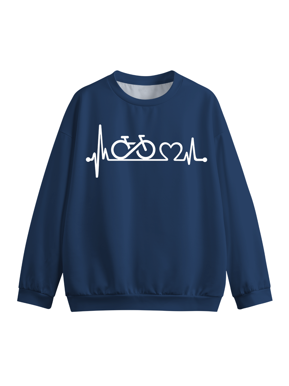 Orionride Bike Heartbeat Crew Neck Pullover Sweatshirt