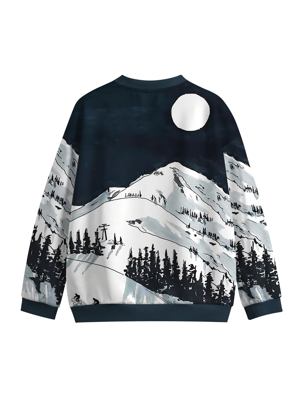 Orionride Snow Mountain Crew Neck Pullover Sweatshirt