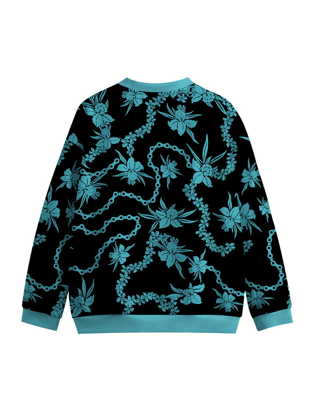 Orionride Chain Printing Crew Neck Pullover Sweatshirt
