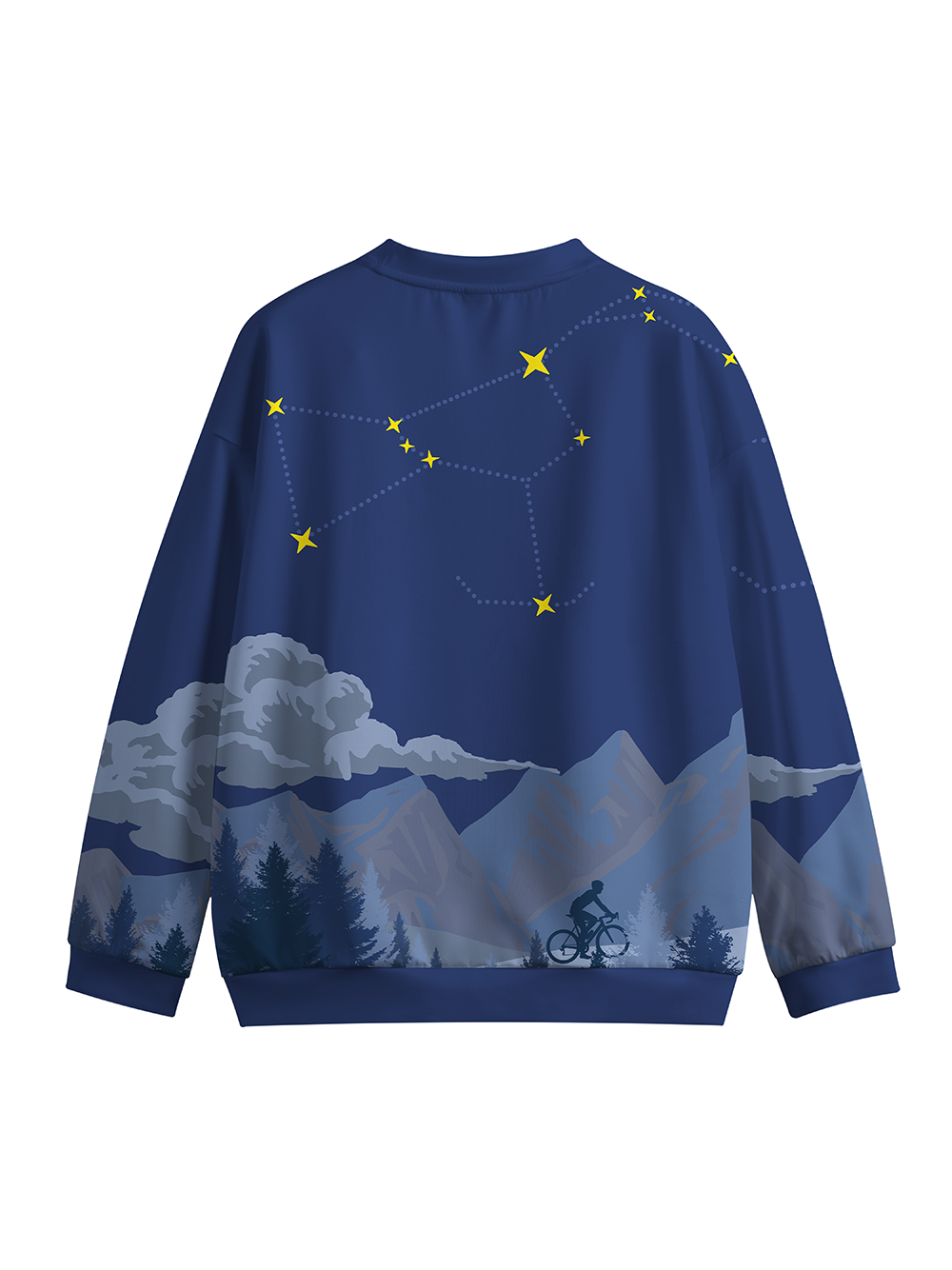 Orionride Cycling Under The Stars Crew Neck Pullover Sweatshirt