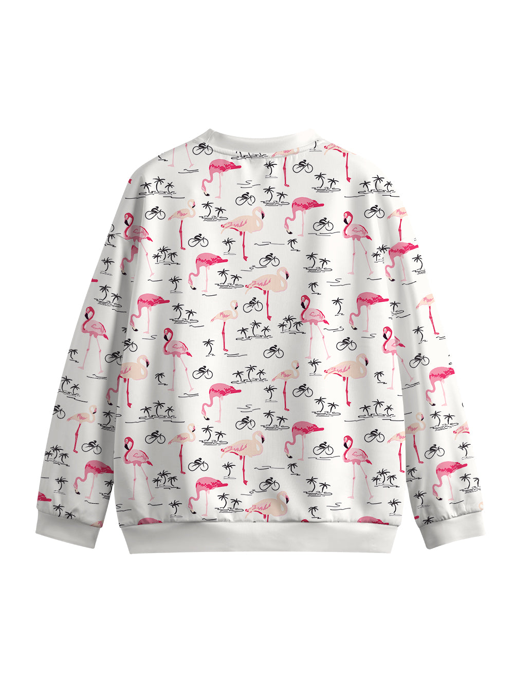 Orionride Pink Flamingo Women's Crew Neck Pullover Sweatshirt