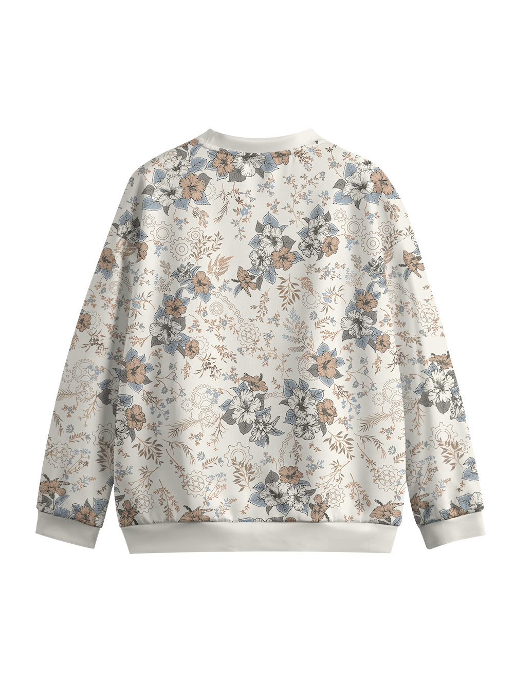 Orionride Hand-Painted Hibiscus Women's Crew Neck Pullover Sweatshirt