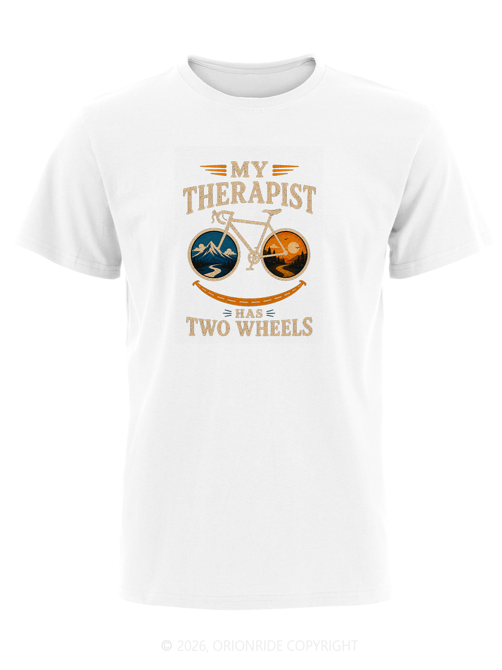 Orionride My Therapist Has Two Wheels Short Sleeves Bike T-Shirt