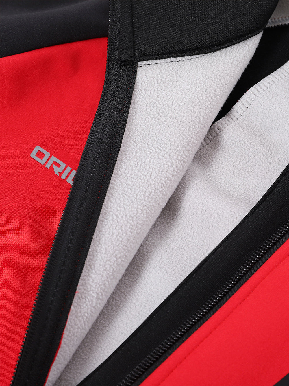 Orionride Cycling Stand Collar Warm Fleece Soft Shell Jacket Red