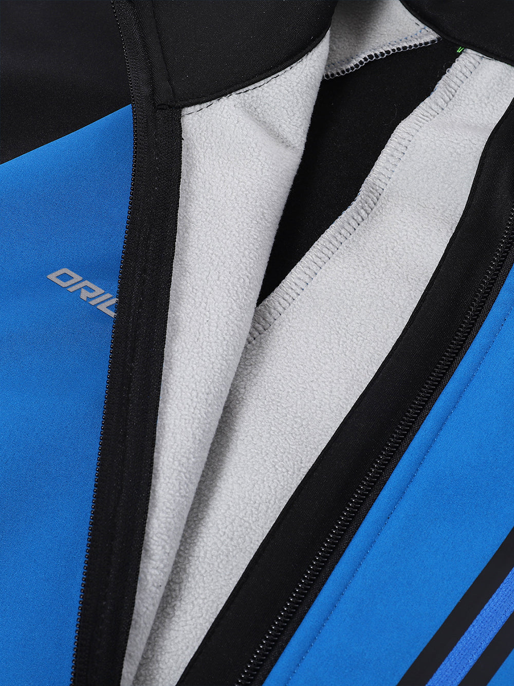 Orionride Cycling Stand Collar Warm Fleece Soft Shell Jacket Blue