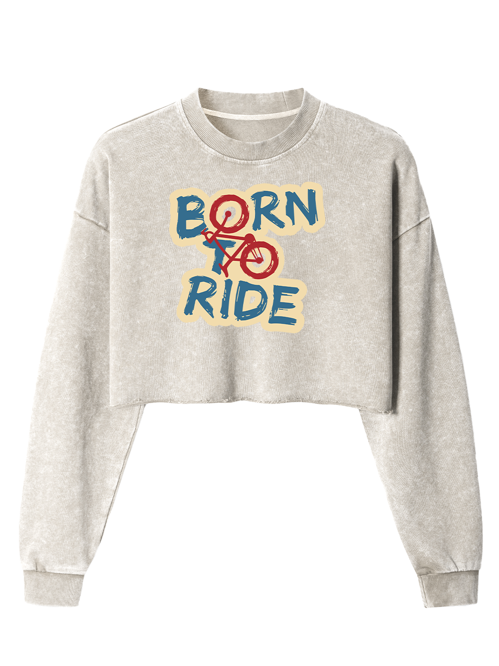 Orionride Funny Slogan Women's Washed Crop Sweatshirt