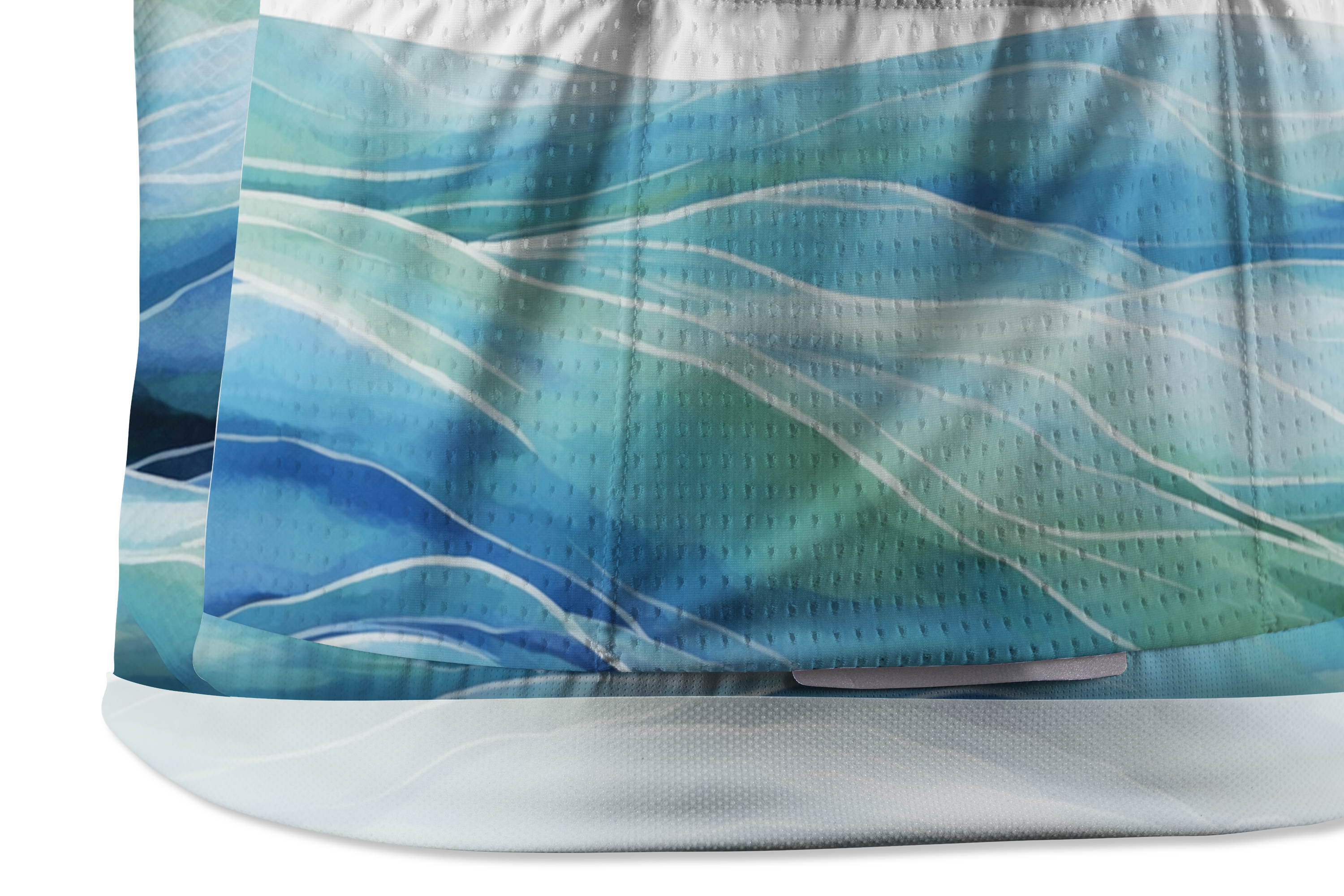 Orionride Turquoise Waves Short Sleeves Cycling Jersey