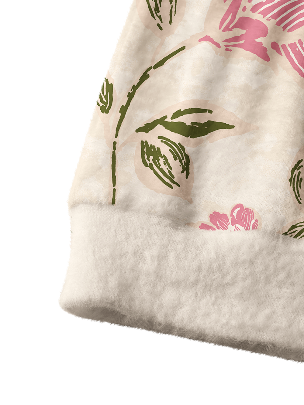 Orionride Floral Art Women's Fuzzy Knit Cardigan