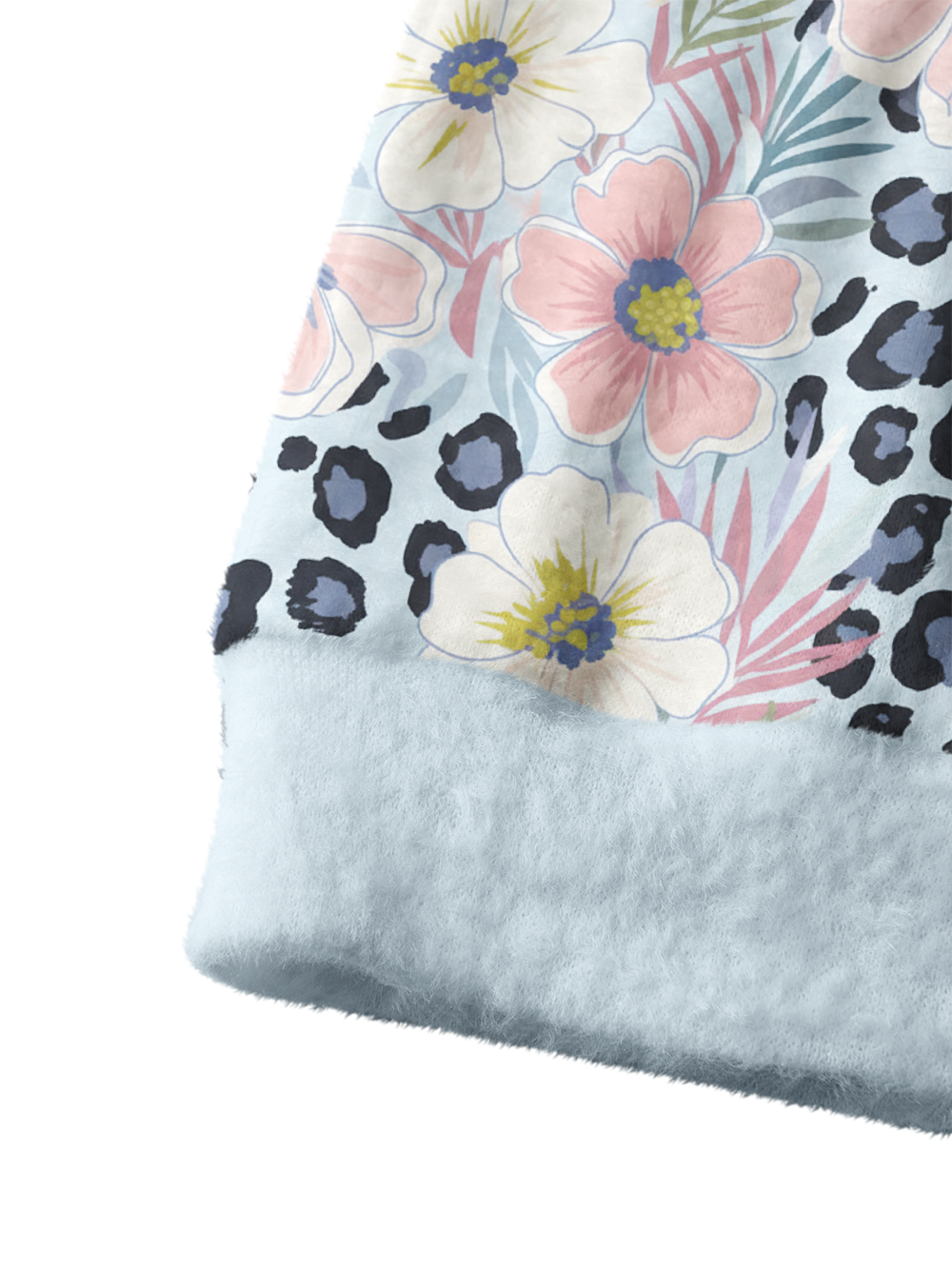 Orionride Hand-Painted Flowers Women's Fuzzy Knit Cardigan
