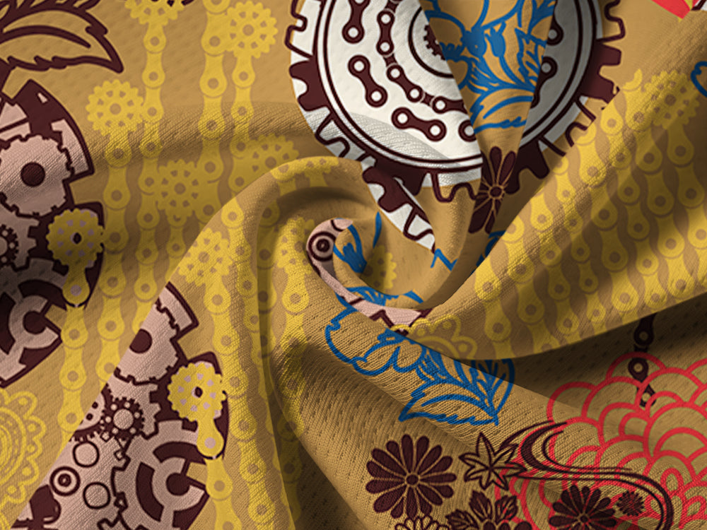 Orionride Magical Flowers Long Sleeve Half Zipper Mountain Bike Jersey