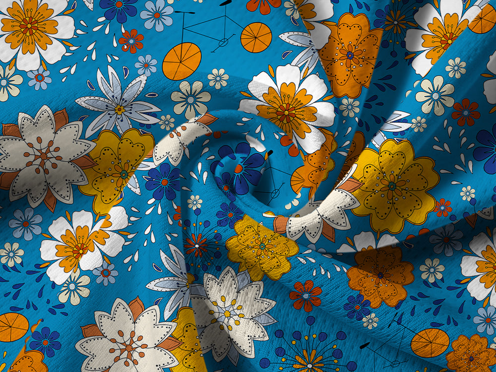 Orionride Fragrant Flowers Long Sleeve Half Zipper Mountain Bike Jersey