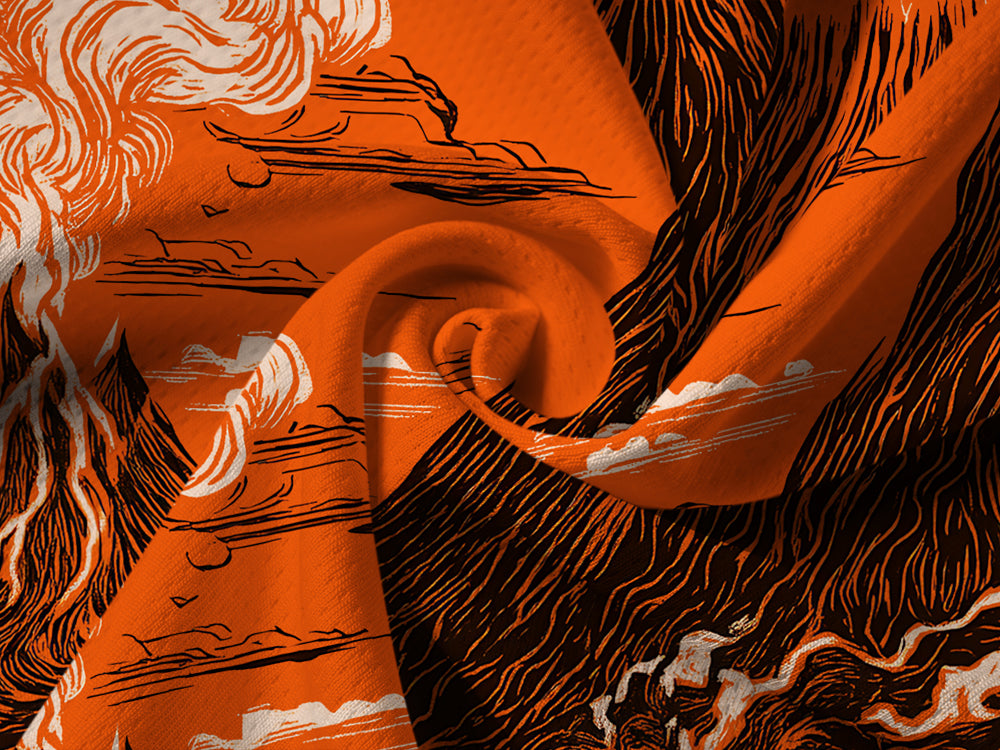 Orionride Volcanic Eruption Long Sleeve Half Zipper Mountain Bike Jersey