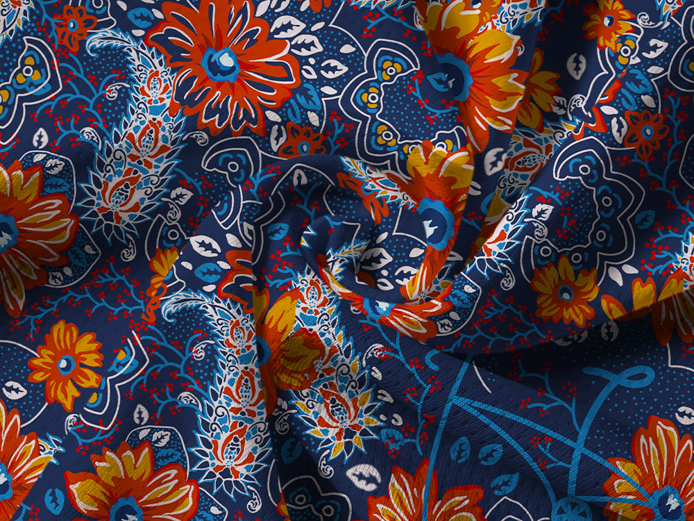 Orionride Sunset Garden Long Sleeve Half Zipper Mountain Bike Jersey