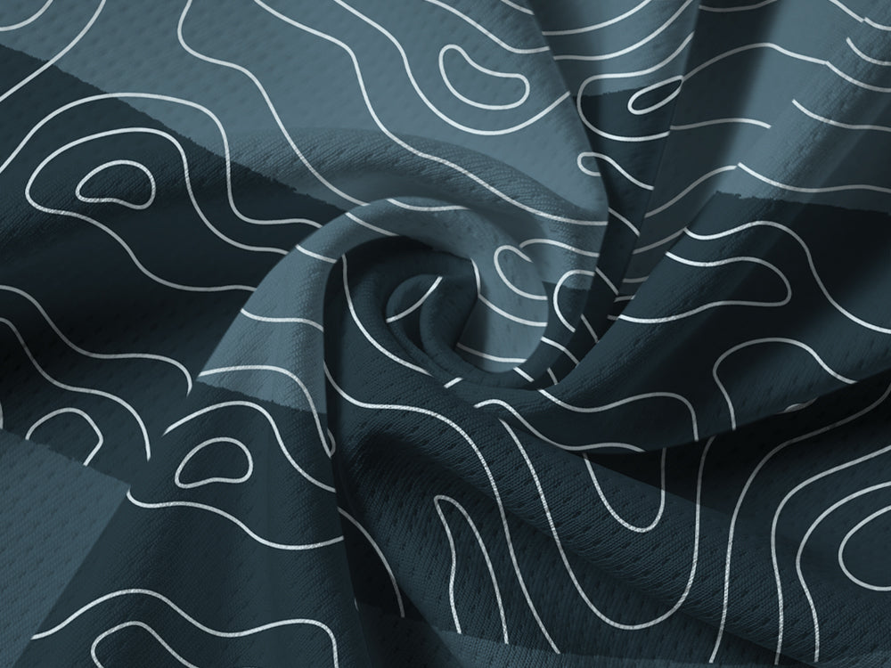 Orionride Challenging Contour Lines Long Sleeve Half Zipper Mountain Bike Jersey