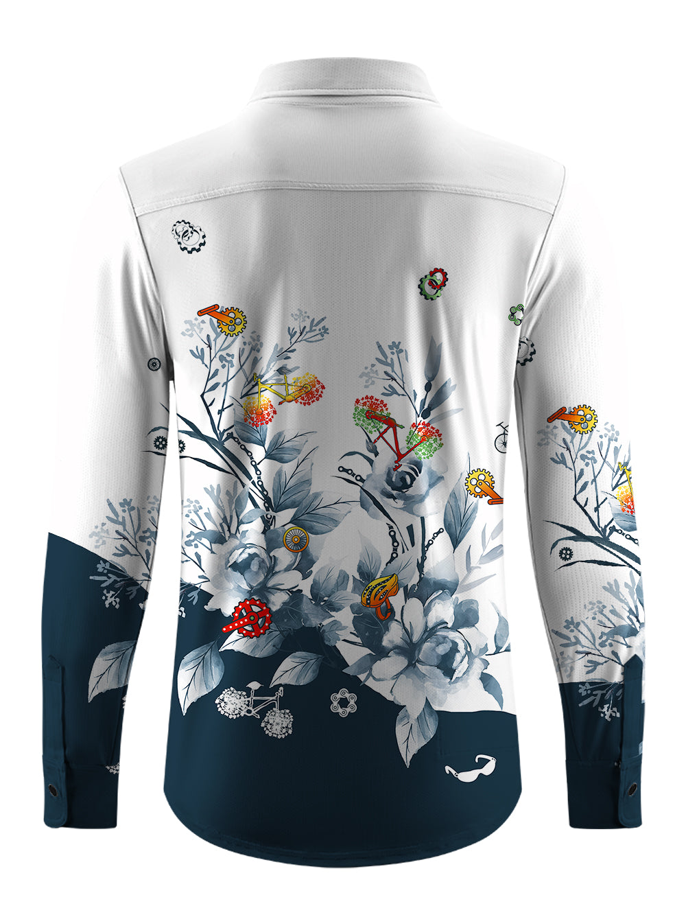 Orionride Ink Painting Men's Stretchy Breathable Long Sleeve Gravel Shirt