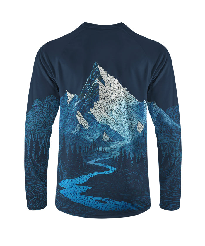 Orionride Quiet Mountain Peaks Long Sleeve Downhill Jersey