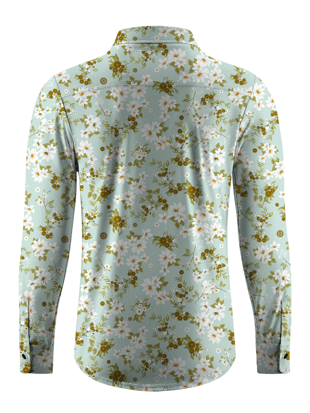 Orionride Blooming Flowers Men's Stretchy Breathable Long Sleeve Gravel Shirt