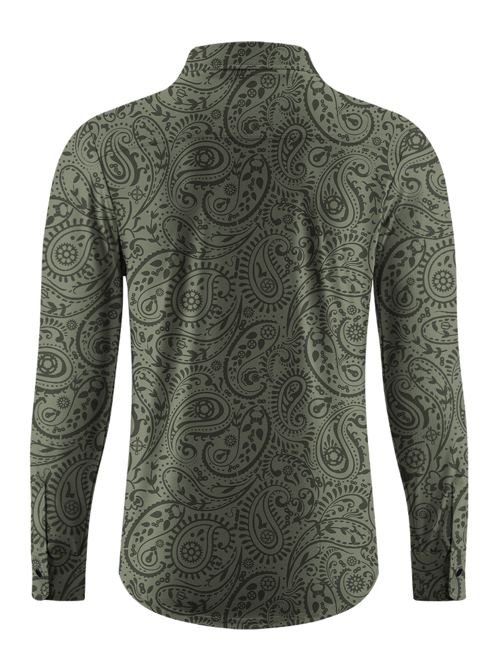 Orionride Lush Cashew Flowers Men's Stretchy Breathable Long Sleeve Gravel Shirt