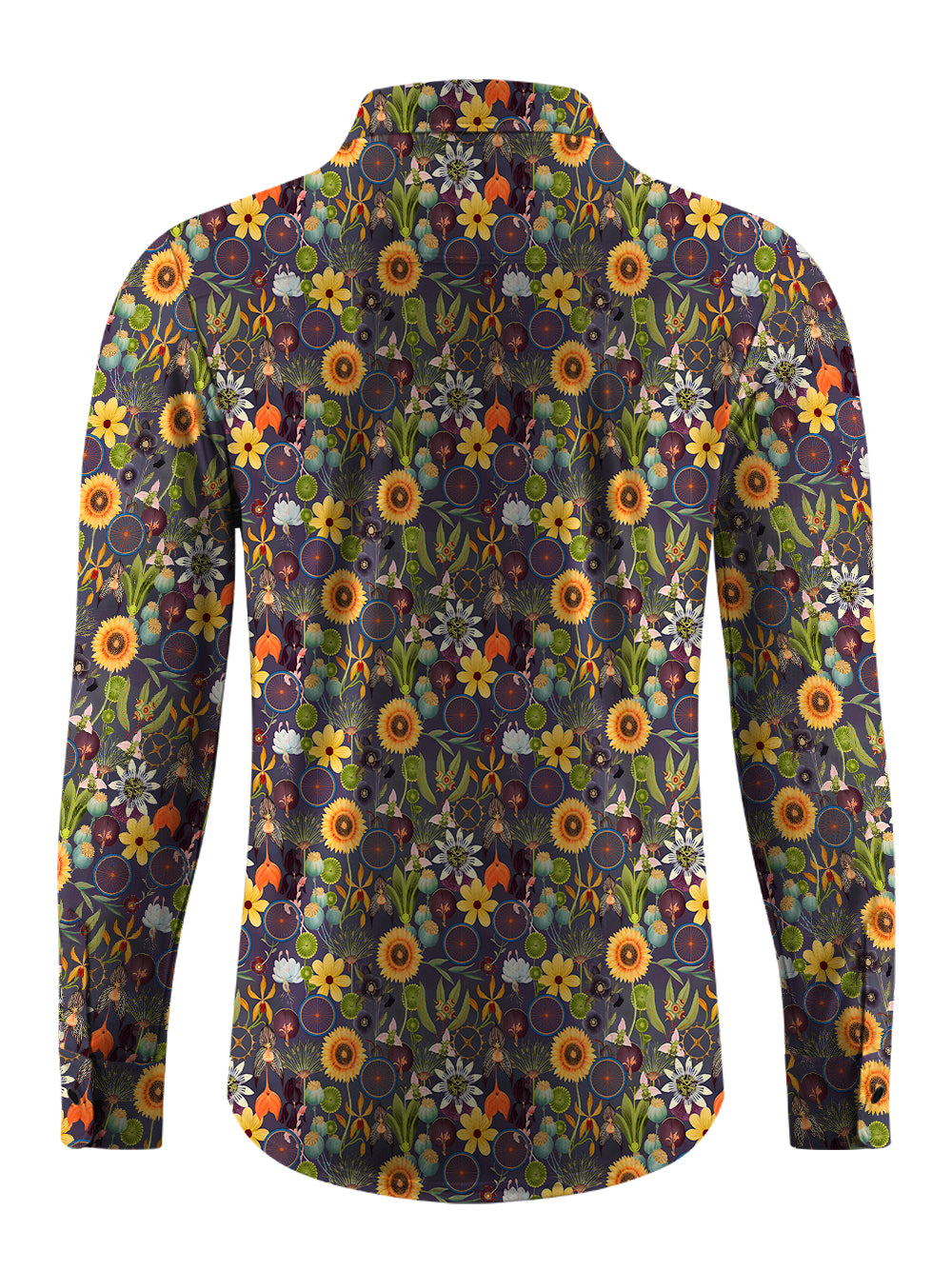 Orionride Wheel Flower Men's Stretchy Breathable Long Sleeve Gravel Shirt