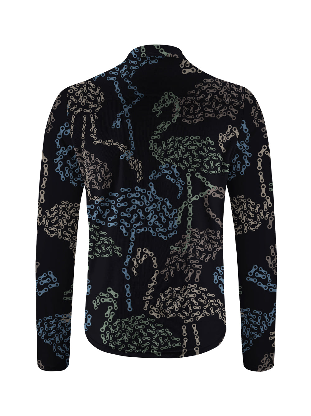 Orionride Chain Flamingos Long Sleeve Half Zipper Mountain Bike Jersey