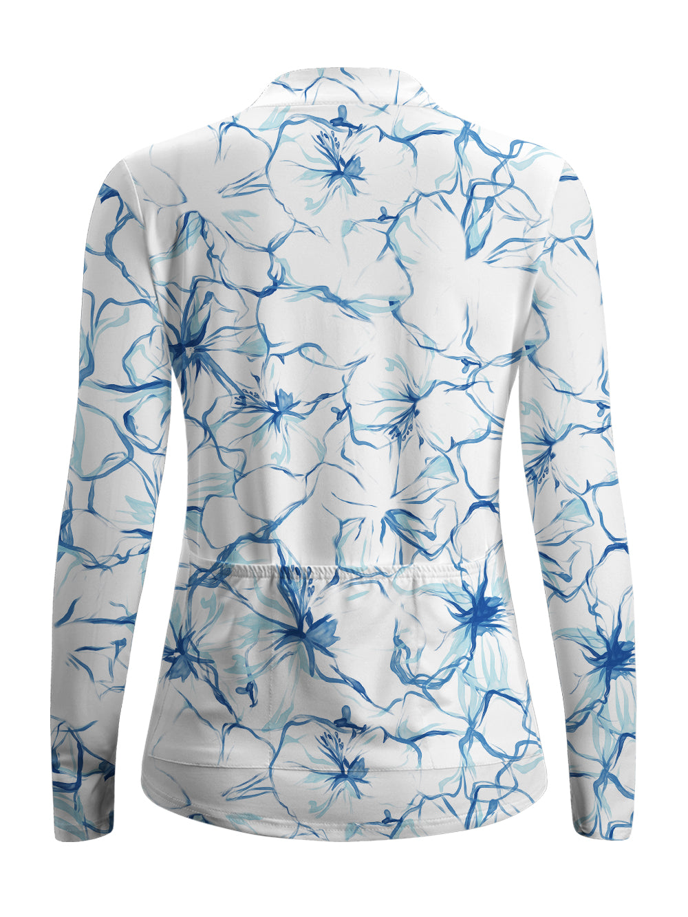 Orionride Elegant Hibiscus Women's Quarter Zipper Long Sleeve Jersey